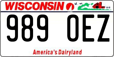 WI license plate 989OEZ