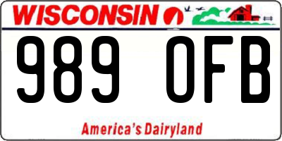 WI license plate 989OFB