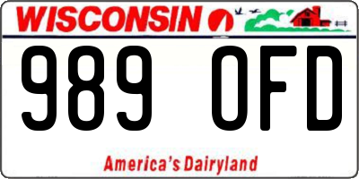 WI license plate 989OFD