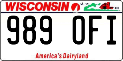 WI license plate 989OFI