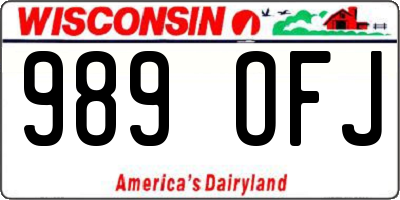 WI license plate 989OFJ