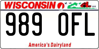 WI license plate 989OFL