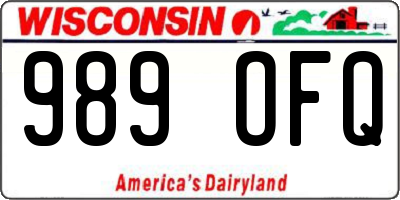 WI license plate 989OFQ