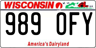 WI license plate 989OFY