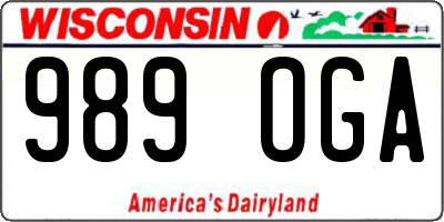 WI license plate 989OGA