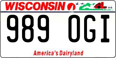 WI license plate 989OGI