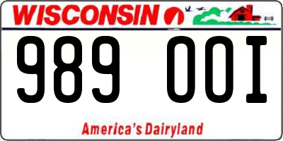 WI license plate 989OOI