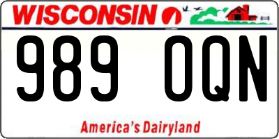 WI license plate 989OQN