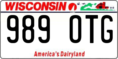 WI license plate 989OTG