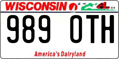 WI license plate 989OTH