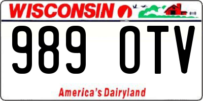 WI license plate 989OTV