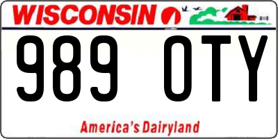 WI license plate 989OTY