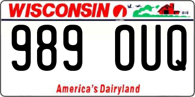WI license plate 989OUQ