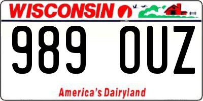 WI license plate 989OUZ