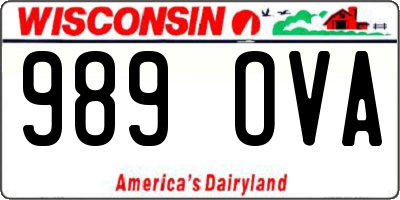 WI license plate 989OVA