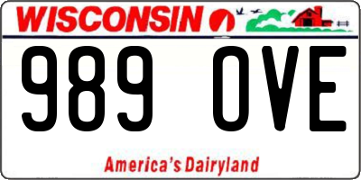 WI license plate 989OVE