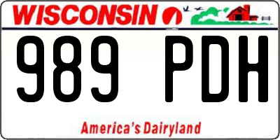 WI license plate 989PDH