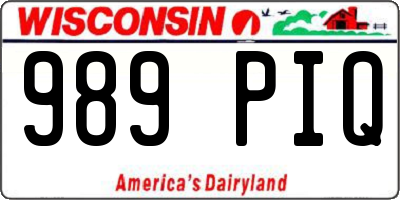 WI license plate 989PIQ