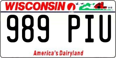 WI license plate 989PIU