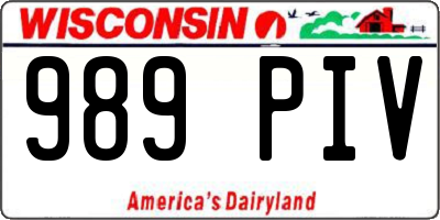 WI license plate 989PIV