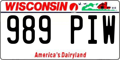 WI license plate 989PIW