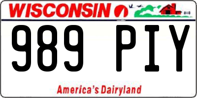WI license plate 989PIY