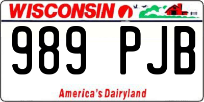 WI license plate 989PJB
