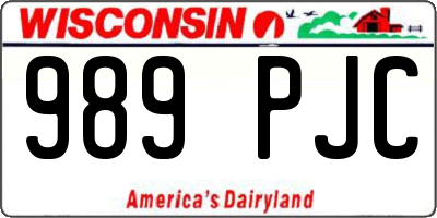 WI license plate 989PJC