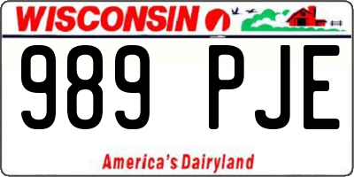 WI license plate 989PJE