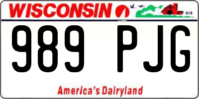 WI license plate 989PJG