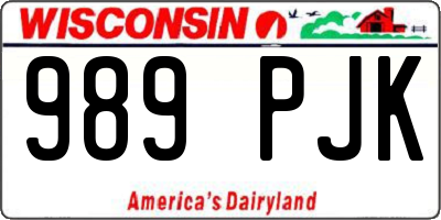 WI license plate 989PJK