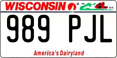WI license plate 989PJL