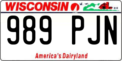 WI license plate 989PJN