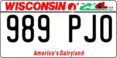 WI license plate 989PJO