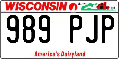 WI license plate 989PJP