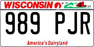 WI license plate 989PJR