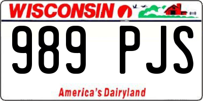 WI license plate 989PJS