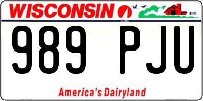 WI license plate 989PJU
