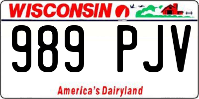 WI license plate 989PJV