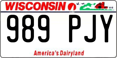 WI license plate 989PJY