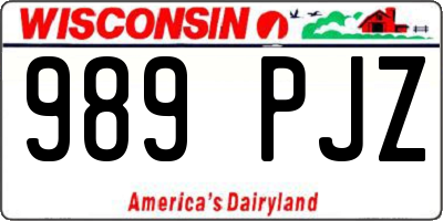 WI license plate 989PJZ
