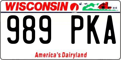 WI license plate 989PKA