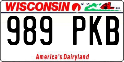 WI license plate 989PKB