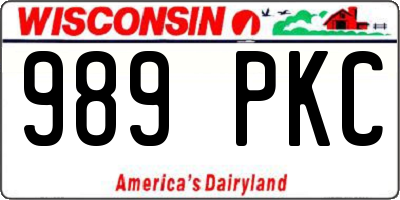 WI license plate 989PKC
