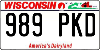 WI license plate 989PKD