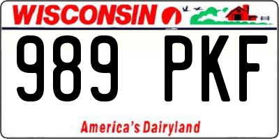 WI license plate 989PKF