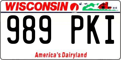 WI license plate 989PKI