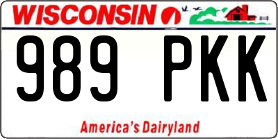 WI license plate 989PKK