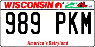 WI license plate 989PKM