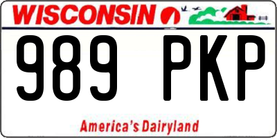 WI license plate 989PKP